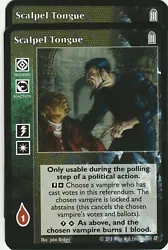 Scalpel Tongue x2 Libertine Ball Black Chantry Sabbat Deck VTES Vampire CCG Jyhad. Card type: Action Modifier,...