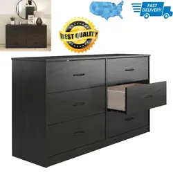 6 Drawer Dresser Nightstand Chest of Drawers Bedroom Furniture Storage Black Oak. Rustic Oak Classic 5 Drawer Dresser...