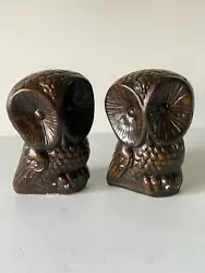 VTG Pair Solid Plaster/CeramicOwl Figurines MCM Retro Groovy 1970s Decor. Please review each of the photos carefully as...