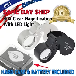 40 X 25 magnifier X 1 PC. anticlockwise to loosen battery cover, take out old battery and then put new battery. inside,...