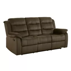 Upholstered in durable velvet fabric, the plush seating is available in two-tone chocolate and tan. Rest your arms on...