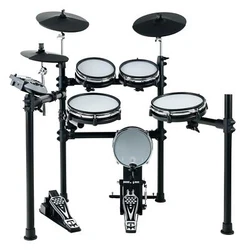 Batterie Eléctronique Ensemble avec Drum Rack, 4 Stereo Drum Pads avec Tête de Filet (2 x 8