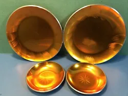 The two small pin dishes are in excellent condition, the two plates have some scratching as shown, are unmarked