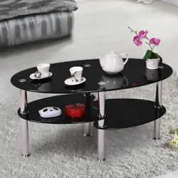 Enjoy your individual life style from this Dual Fishtail Style Tempered Glass Tea Table! Designed with 3 layers...