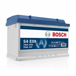 Batterie Bosch Start & Stop S4E08 70Ah 760A BOSCH. Largeur: 175.