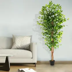 1 x Artificial Ficus Silk Tree. This tree is made of high quality materials,lasts long, doesnt ade. Full and taller...