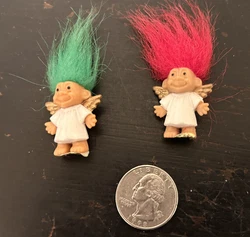 Cute Mini Troll Angels measure 1” I. Height. Still have original labels that read Russ made in China. In very nice...