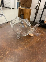 This vintage glass bowl is a unique and charming piece that will add character to any home. The fish shape design is...