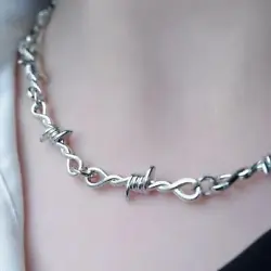 Barbed Wire Choker Necklace. Features realistic looking skin-safe 