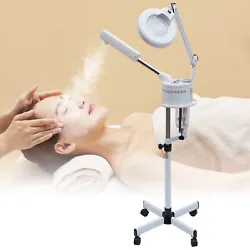 Description This is a 2-in-1 face steamer with ozone steam and cold light amplification. It can effectively...
