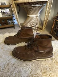 Red Wing Boots Mens 11.5 D Heritage Classic 1907 Brown Moc Toe. Classic work boots in good worn condition Some scuffs...
