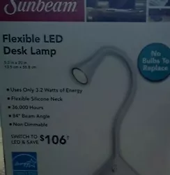 NEW SUNBEAM BLACK FLEXIBLE ENERGY LED DESK LAMP ADJUSTABLE LIGHT .. Condition is 
