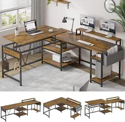 The left desktop of desk can be lifted up if you want to work by standing. This office desk can help you maximize study...