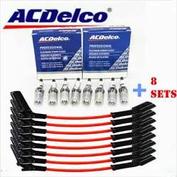 Set of (8) 9748RR Wires & ACDelco 41-962 Spark Plugs For Chevy GMC 4.8 5.3L 6.0L V8. Part Number: 9748RR+41-962. 8pcs...