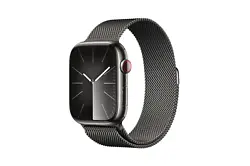 Apple Watch Series 9 GPS + Cellular Acier Inoxydable Graphite Bracelet Milanais 45 mm - Montre connectée 4G LTE -...