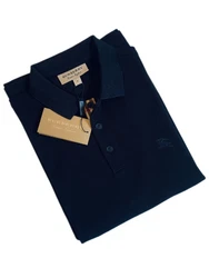 Top Style: Polo. Even hem Equestrian knight logo at left chest Spread Collar.