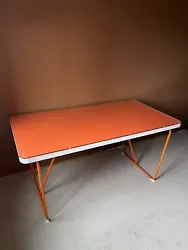 Ikea Table/Desk (Rydeback model), Backaryd Orange w/removable glass top - Used/Great Shape.Underframe: Steel,...