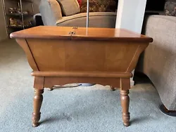 vintage end table with storage.