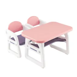 This multipurpose table and chairs set can grow with your little ones!  This kids table and chair set is ingeniously...