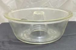 GlasBake Bundt Clear Glass Vintage Mousse Jello Mold Bakeware. 1940’s GlasBake Clear GlassBundt Style Conical...
