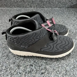 Chaco Ramble Puff Snow Booties Shoes Dark Gray with Pink Plaid Strap Women’s 9.