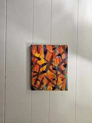 Original hand painted abstract art on small canvas