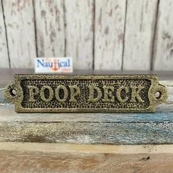 Poop Deck Sign - Antique Brass Finish - Nautical Decor - Cast Iron Wall Plaque - Boat Cabin Door. This “POOP DECK”...
