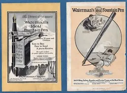Pair of print ads from magazines of 1915 and 1920. Moderate wear and handling (they were back covers to the magazines,...
