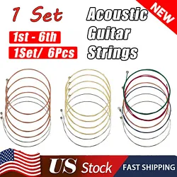 Set of 6pcs Guitar Strings. Quantity set of 6pcs. Type Acoustic Guitar Strings. Color Multicolor,red,gold. High...