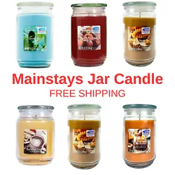 NEW Mainstays Scented Large Candle Jar Single Wick 6 Essences 20oz. Mainstays Single-Wick 20 oz. Jar Candle Trim the...
