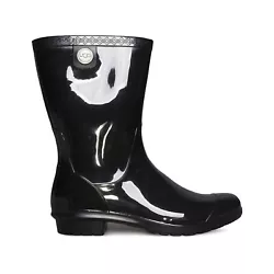 By UGG; made in the USA of imported fabric. Make a splash in this glossy rubber rain boot that features a soft, cozy...