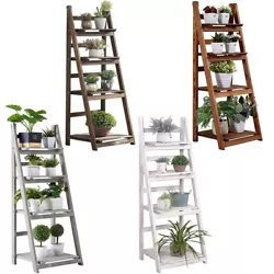 Ladder & Rack. Plant Stands. Folding Design: This folding design flower racks is easy to move or storage. Three slatted...