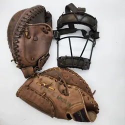 RHT Spalding first basemans mitt. This mitt is in nice condition, but the leather is dry. Its pretty flexible and the...