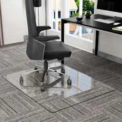 Durable Office Chair Mat - Manufactured from 100% pure shattered-proof tempered glass, durable and transparent. Under...