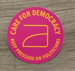 Patagonia “Care For Democracy: Keep Pressure on Politicians” sticker! This sticker was obtained from an official...