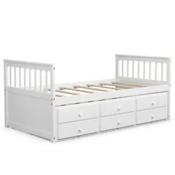 Color: White  Material: Pine wood+ MDF/PB  Overall Dimension: 79” (L) X 42.5” (W) X 36” (H)  Net Weight: 112 lbs ...