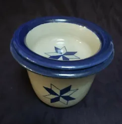 Maker: Brinker Pots. 1994 well-kept 2-piece dip crock set in excellent used condition (EUC). Shows light wear to bottom...