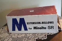 This is a VINTAGE piece of CAMERA EQUIPMENT. It is EXTENSION-BELLOWS for MINOLTA -SR. It is in its original box which...