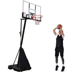 This portable system gets its stability from a 36-gallon base equipped with two wheels. You can wheel this hoop...
