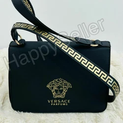 VERSACE KEY LOGO & DESIGNER PLAQUE. 100% GENUINE AND AUTHENTIC. GORGEOUS GRECO PRINT ON THE TOP OF THE BAG. DETACHABLE...