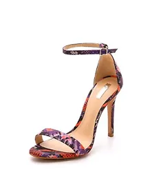 SCHUTZ Cadey Lee High Heel Sandal. Vibrant snake print lends a bold, eclectic to these casual Schutz sandals. Covered...