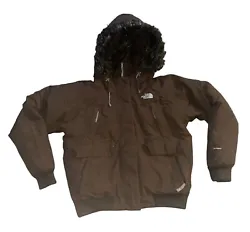 Vintage THE NORTH FACE Women’s HyVent Goose Down Fur Good Puffer Size XL Brown.