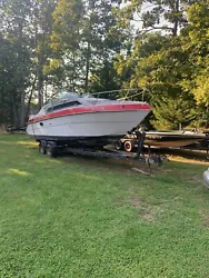 1988 28’ Cruiser Mark 1 Boat and trailer with 454 ci engine with only 380hrs  the is a very large boat with aft...