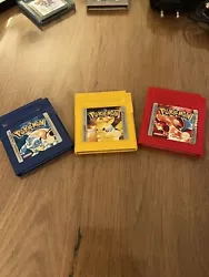 jeux gameboy Pokémon. Pokémon Version Bleu Pokémon version Rouge Pokémon version Jaune Pikachu Tous en Français et...