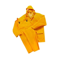 HEAVY DUTY YELLOW RAINSUIT. Snap closure.