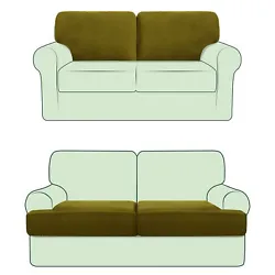 CHUN YI 2 Piece Stretch Couch T Cushion Covers Or Sofa Backrest Cushion Slipcovers Suitable for Armchair Loveseat Sofa,...