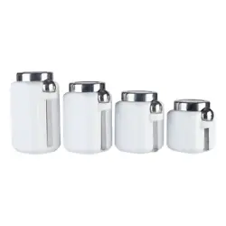 Keep essential baking supplies and treats within convenient reach with this Mainstays 4-Piece Canister Set, Arctic...