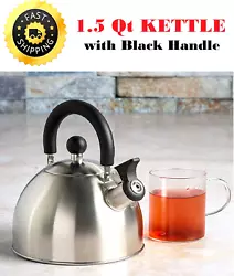 Whistling teakettle alerts when water is boiling. Solid stainless steel constructed teakettle. The whistling tea...