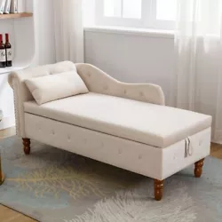 Comfortable Velvet with Pillow： The upholstered luxurious velvet fabric chaise lounge is skin-friendly and gentle to...