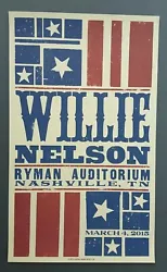 RYMAN AUDITORIUM LAST RYMAN SHOW to date . WILLIE NELSON. MARCH 4, 2015 (Night 2). NASHVILLE, TN. Down Yonder. I Been...